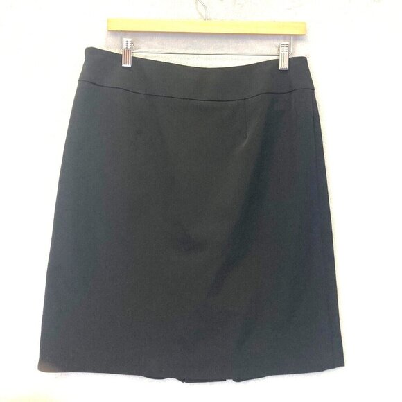 Per Se by Carlisle Pleated A-Line Skirt Womens Size 10 Black Buckle Stretch EUC - Picture 3 of 10